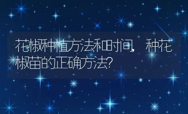 花椒种植方法和时间,种花椒苗的正确方法？ | 养殖科普