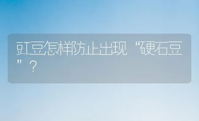 豇豆怎样防止出现“硬石豆”? | 养殖技术大全