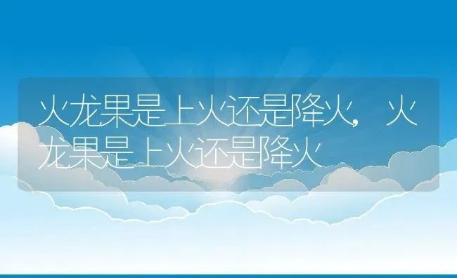 火龙果是上火还是降火,火龙果是上火还是降火 | 养殖科普