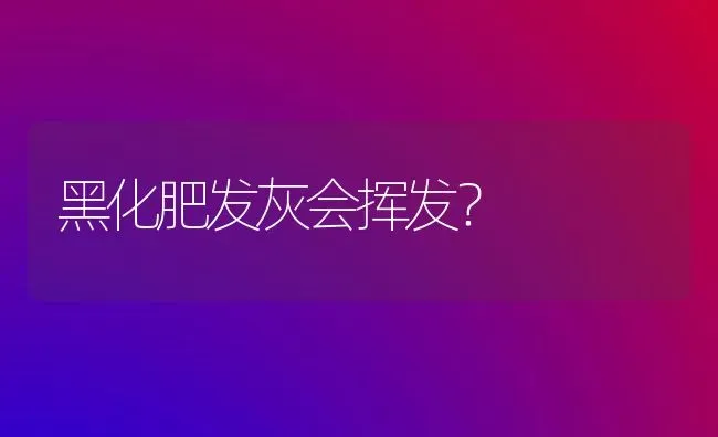 黑化肥发灰会挥发? | 养殖技术大全