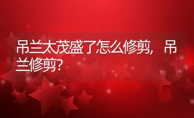 吊兰太茂盛了怎么修剪,吊兰修剪？ | 养殖科普