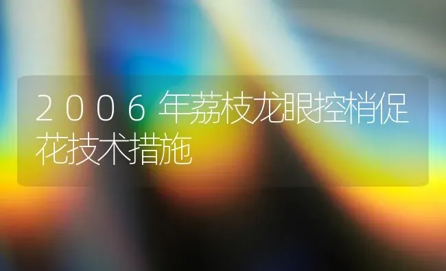 2006年荔枝龙眼控梢促花技术措施 | 养殖技术大全