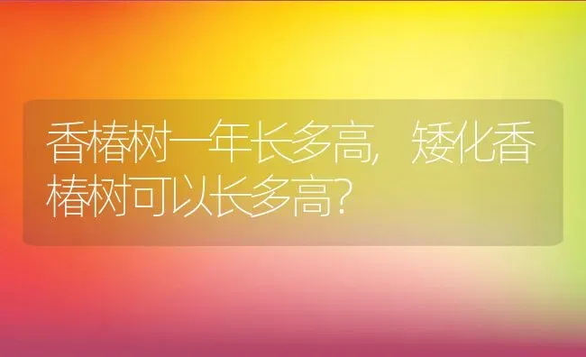 香椿树一年长多高,矮化香椿树可以长多高？ | 养殖科普