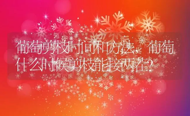 葡萄剪枝时间和方法,葡萄什么时候剪枝能接两茬？ | 养殖科普