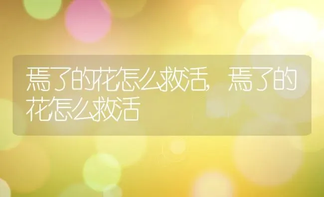 焉了的花怎么救活,焉了的花怎么救活 | 养殖科普
