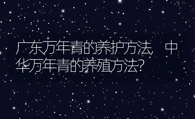 广东万年青的养护方法,中华万年青的养殖方法？ | 养殖科普