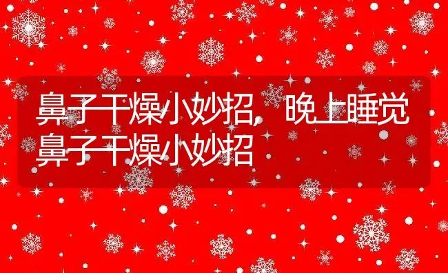 鼻子干燥小妙招,晚上睡觉鼻子干燥小妙招 | 养殖资料