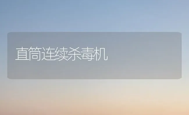 直筒连续杀毒机 | 养殖技术大全