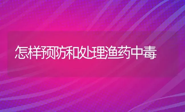 怎样预防和处理渔药中毒 | 养殖技术大全