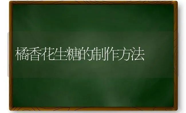 橘香花生糖的制作方法 | 养殖技术大全