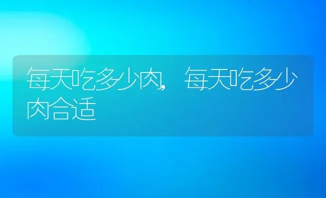 每天吃多少肉,每天吃多少肉合适 | 养殖资料