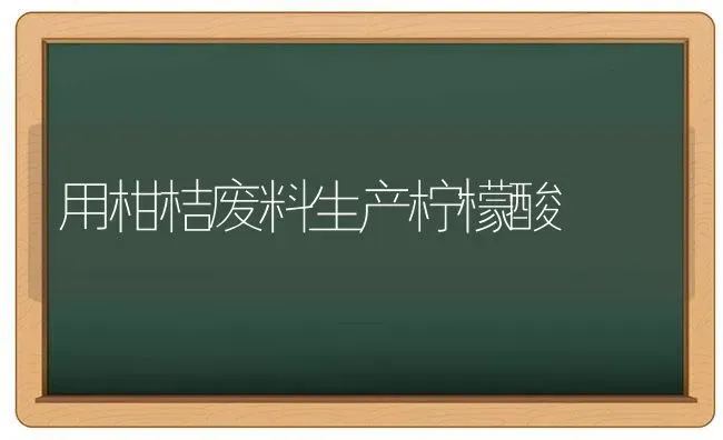 用柑桔废料生产柠檬酸 | 养殖技术大全