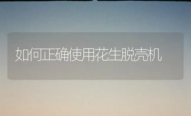 如何正确使用花生脱壳机 | 养殖知识