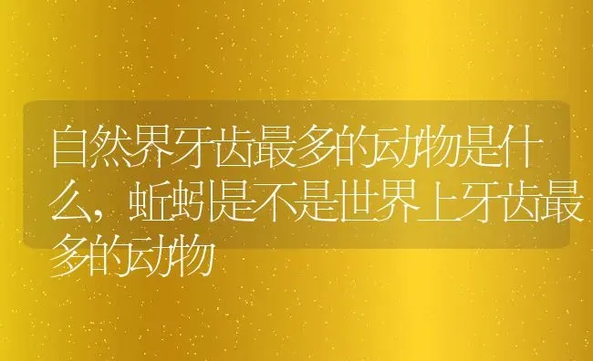 自然界牙齿最多的动物是什么,蚯蚓是不是世界上牙齿最多的动物 | 养殖学堂