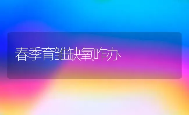 春季育雏缺氧咋办 | 养殖知识