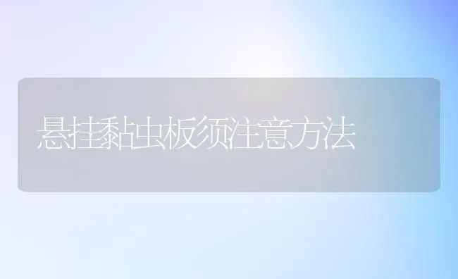 悬挂黏虫板须注意方法 | 养殖知识