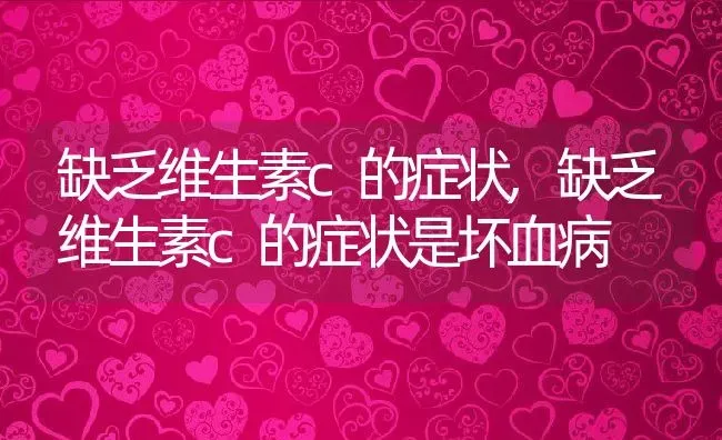 缺乏维生素c的症状,缺乏维生素c的症状是坏血病 | 养殖科普