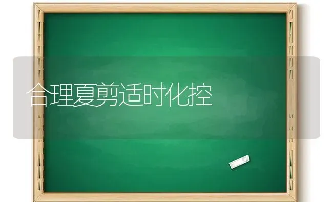 合理夏剪适时化控 | 养殖技术大全