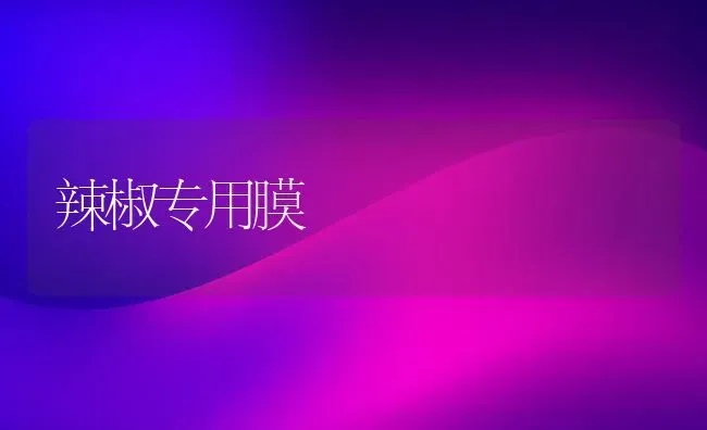 辣椒专用膜 | 养殖技术大全