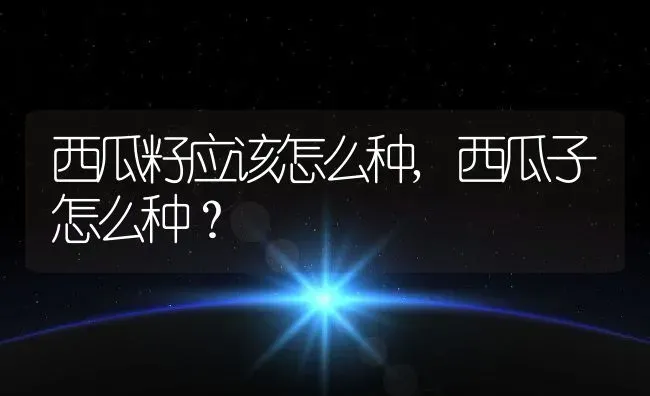 西瓜籽应该怎么种,西瓜子怎么种？ | 养殖科普