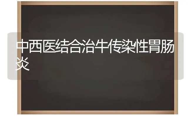 中西医结合治牛传染性胃肠炎 | 养殖知识