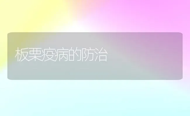 板栗疫病的防治 | 养殖知识