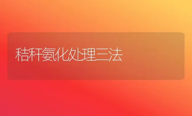 秸秆氨化处理三法 | 养殖知识