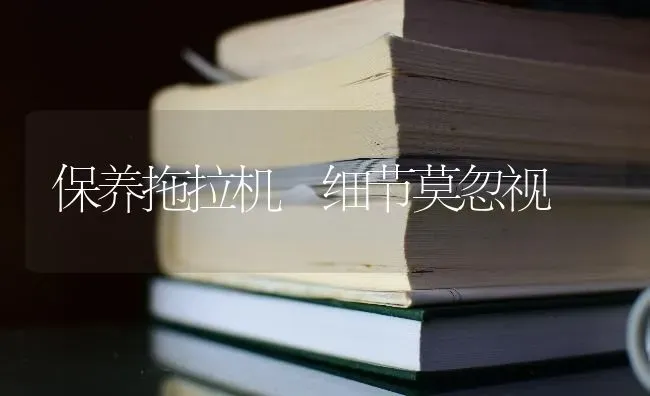 保养拖拉机 细节莫忽视 | 养殖知识