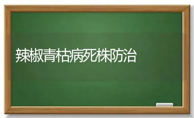 辣椒青枯病死株防治 | 养殖知识