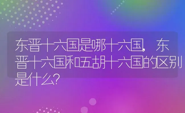 东晋十六国是哪十六国,东晋十六国和五胡十六国的区别是什么？ | 养殖科普