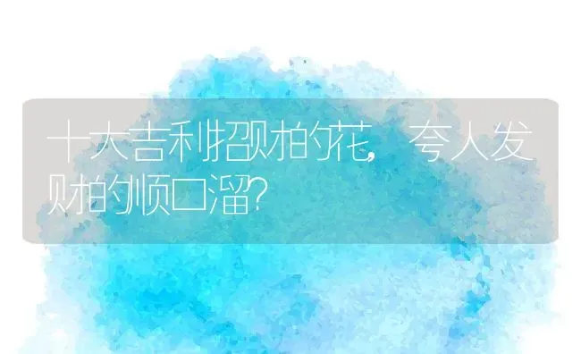 十大吉利招财的花,夸人发财的顺口溜？ | 养殖学堂