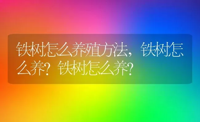 铁树怎么养殖方法,铁树怎么养？铁树怎么养？ | 养殖科普