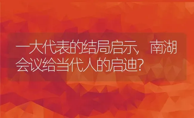 一大代表的结局启示,南湖会议给当代人的启迪？ | 养殖科普