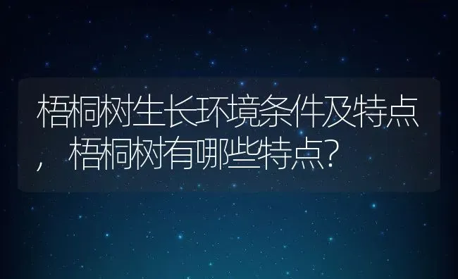 梧桐树生长环境条件及特点,梧桐树有哪些特点？ | 养殖科普