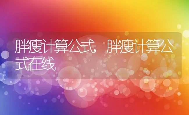 胖瘦计算公式,胖瘦计算公式在线 | 养殖资料