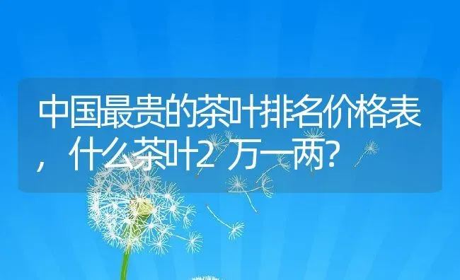 中国最贵的茶叶排名价格表,什么茶叶2万一两？ | 养殖科普