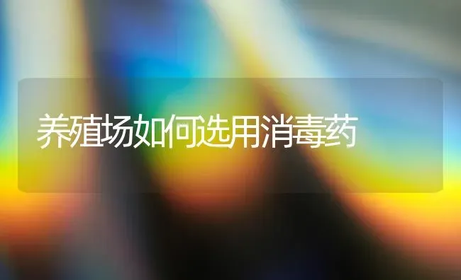 养殖场如何选用消毒药 | 养殖技术大全