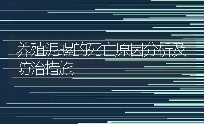 养殖泥螺的死亡原因分析及防治措施 | 养殖技术大全