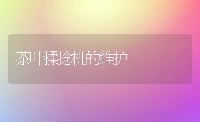 茶叶揉捻机的维护 | 养殖知识