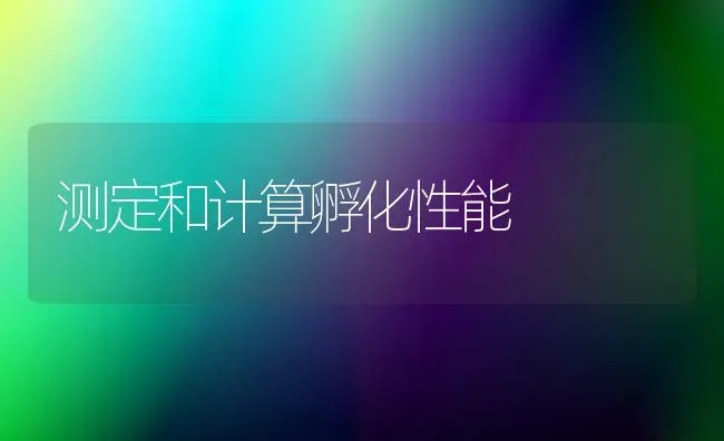 测定和计算孵化性能 | 养殖知识
