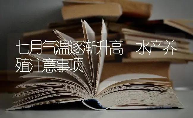 七月气温逐渐升高 水产养殖注意事项 | 养殖知识