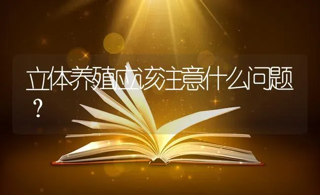 立体养殖应该注意什么问题? | 养殖技术大全