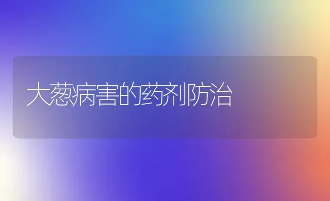 大葱病害的药剂防治 | 养殖知识