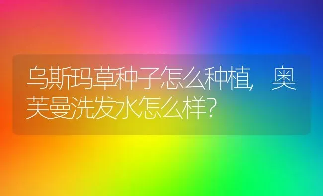 乌斯玛草种子怎么种植,奥芙曼洗发水怎么样？ | 养殖科普