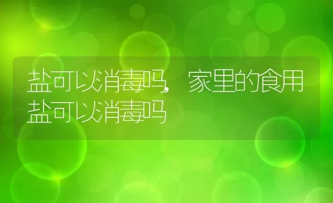 盐可以消毒吗,家里的食用盐可以消毒吗 | 养殖资料