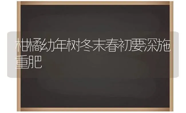 柑橘幼年树冬末春初要深施重肥 | 养殖技术大全