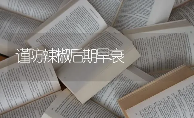 谨防辣椒后期早衰 | 养殖知识