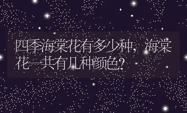 四季海棠花有多少种,海棠花一共有几种颜色？ | 养殖科普