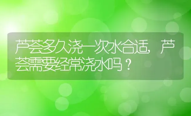 芦荟多久浇一次水合适,芦荟需要经常浇水吗？ | 养殖科普