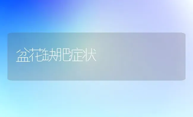 盆花缺肥症状 | 养殖技术大全